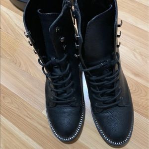 Black combat boots